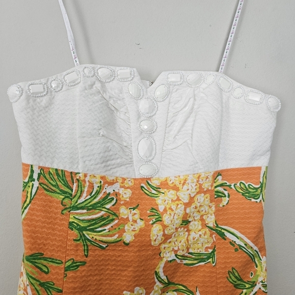 LILLY PULITZER nectar orange Lace on the Docks strapless Bowen dress Size 2 - Picture 5 of 9
